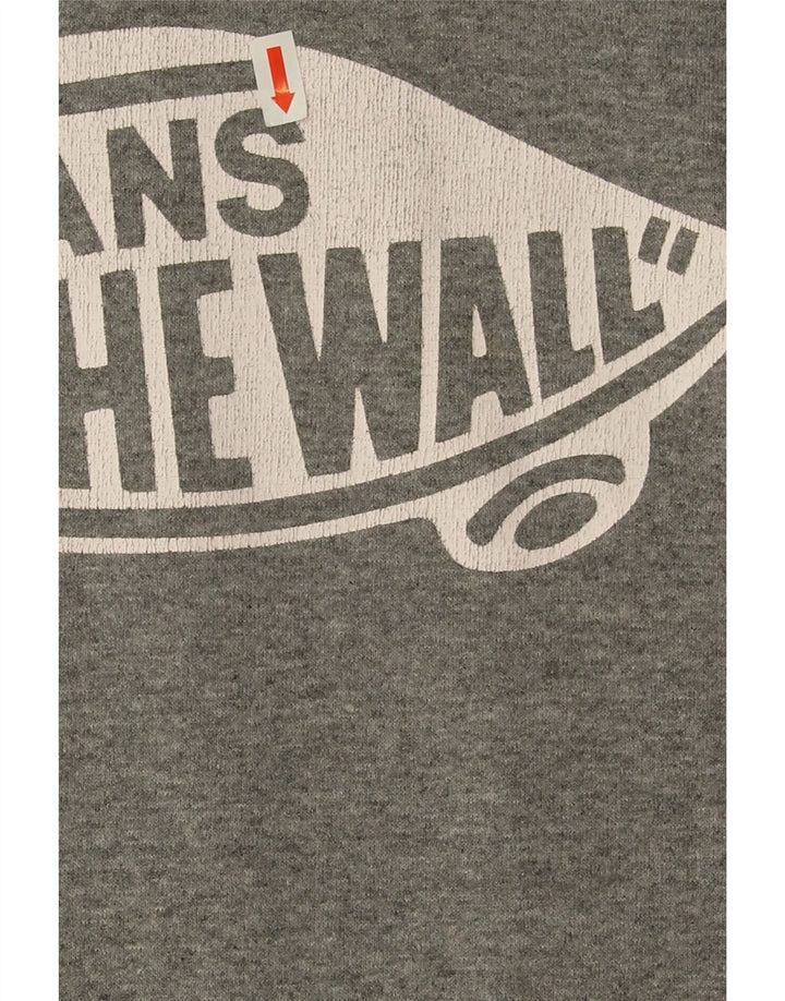 Vans Hombre Sudadera Con Capucha Gráfica Jersey Pequeño Gris Algodón