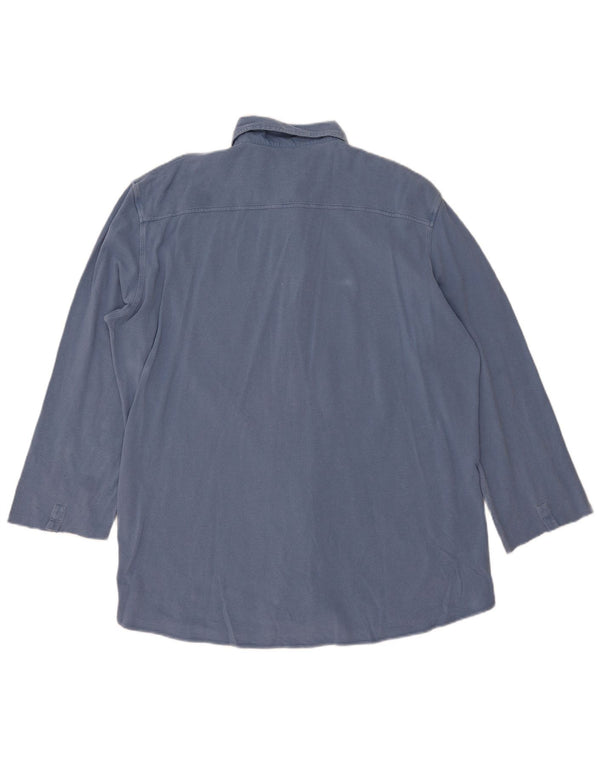 Fay Camisa de manga 3/4 para hombre 2XL Algodón azul