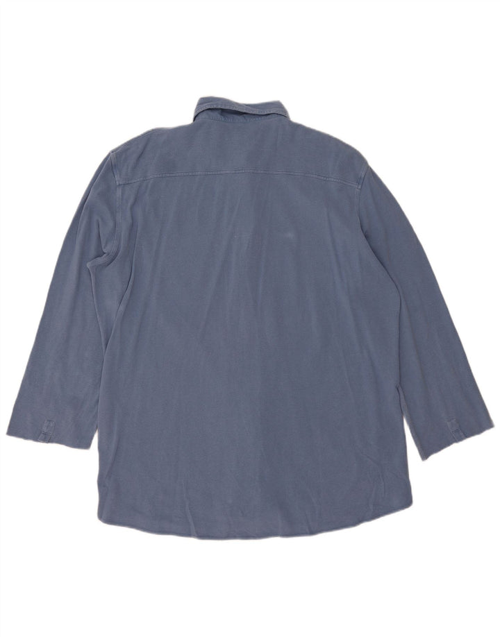 Fay Camisa de manga 3/4 para hombre 2XL Algodón azul
