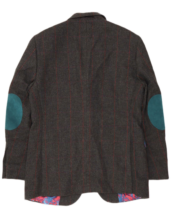 W.BILL Chaqueta tipo blazer de 2 botones para hombre IT 52 XL Lana a cuadros gris