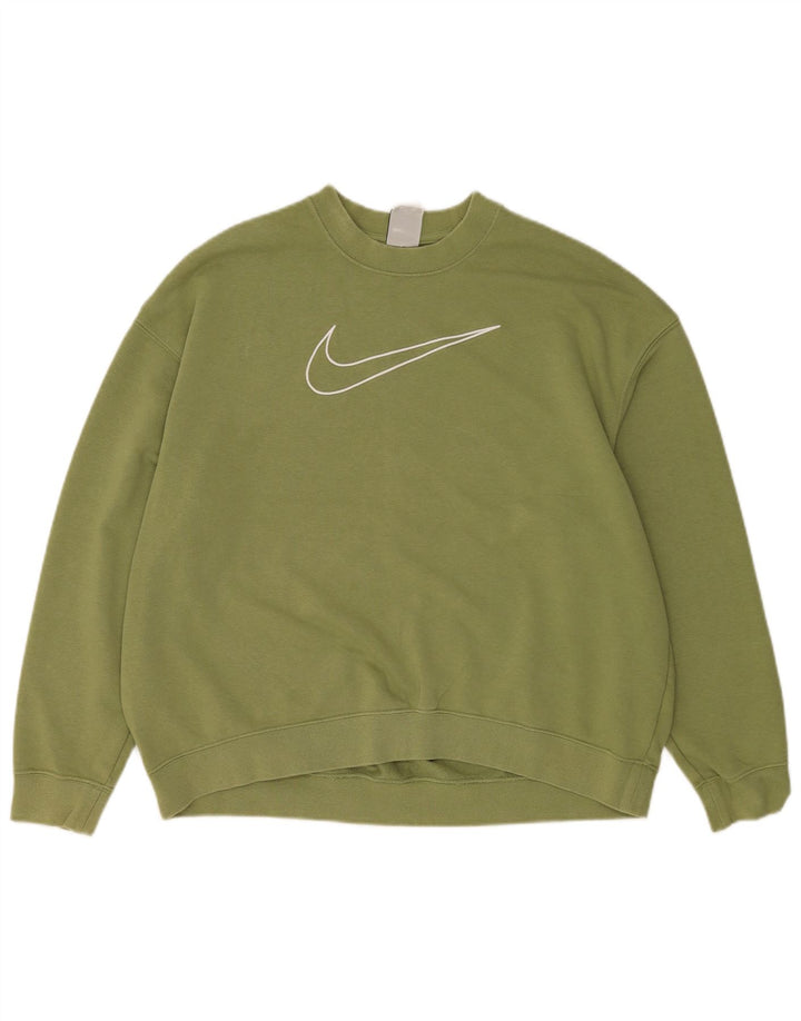 Nike Dri Fit Graphic - Sudadera extragrande para mujer, talla 40, color verde mediano