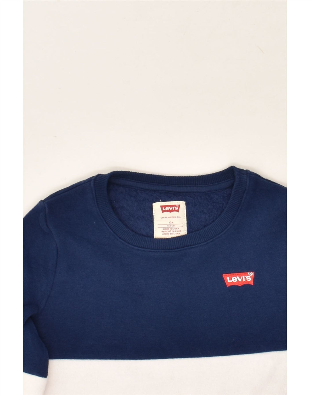 LEVI'S Boys Graphic Sweatshirt Jumper 9-10 Years Multicoloured Colourblock | Vintage Levi's | Thrift | Second-Hand Levi's | Used Clothing | Messina Hembry 