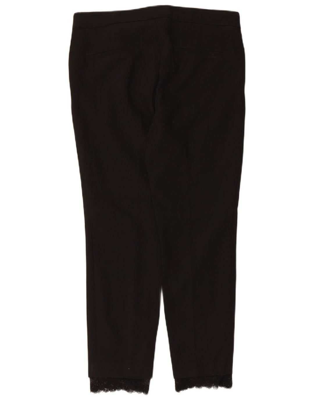 Zara Mujer Pantalón Traje Slim Mediano W28 L26 Poliéster Negro