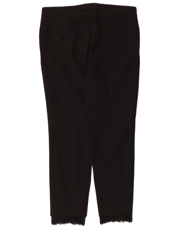 Zara Mujer Pantalón Traje Slim Mediano W28 L26 Poliéster Negro