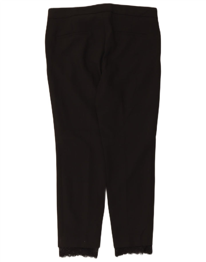 Zara Mujer Pantalón Traje Slim Mediano W28 L26 Poliéster Negro