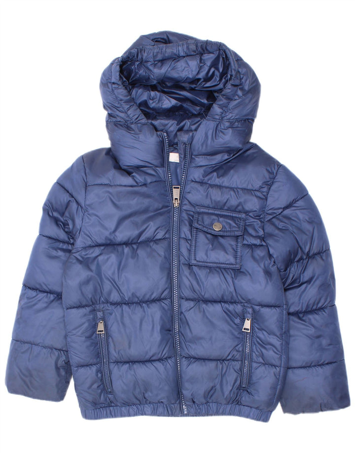 Chaqueta acolchada con capucha vintage para niños 5-6 años Poliéster azul marino