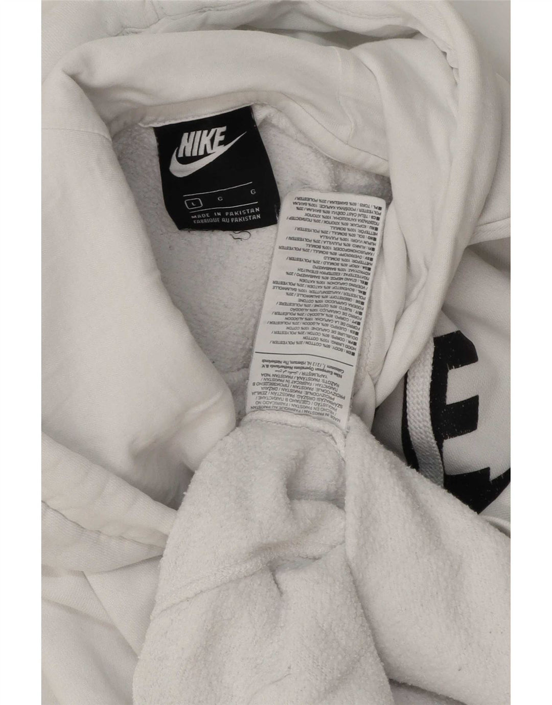 Nike Jersey con capucha gráfica para hombre, talla grande, algodón blanco