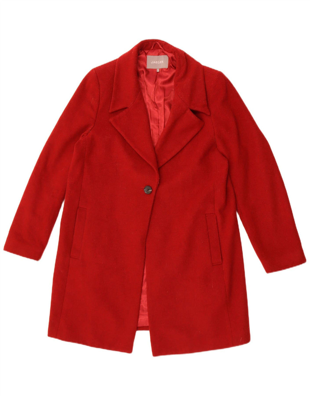 Abrigo Jaeger para mujer Reino Unido 12 Lana roja mediana