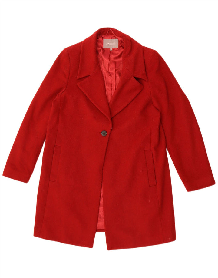Abrigo Jaeger para mujer Reino Unido 12 Lana roja mediana