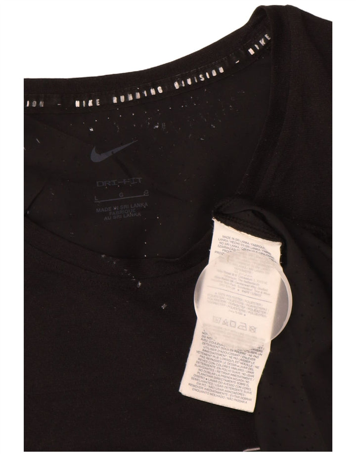 NIKE Camiseta gráfica Dri Fit para hombre, talla grande, poliéster negro