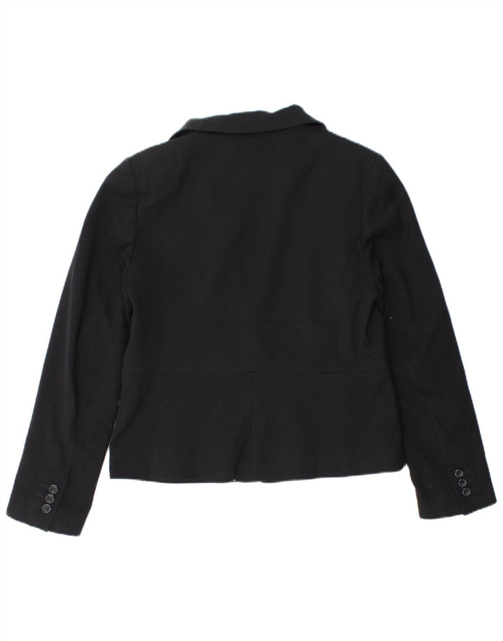 Marks & Spencer Chaqueta tipo blazer corta con 1 botón para mujer, talla 44, talla M, color negro