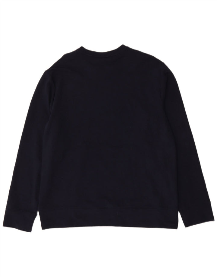 Reebok Hombre Sudadera Jumper Grande Azul Marino Algodón