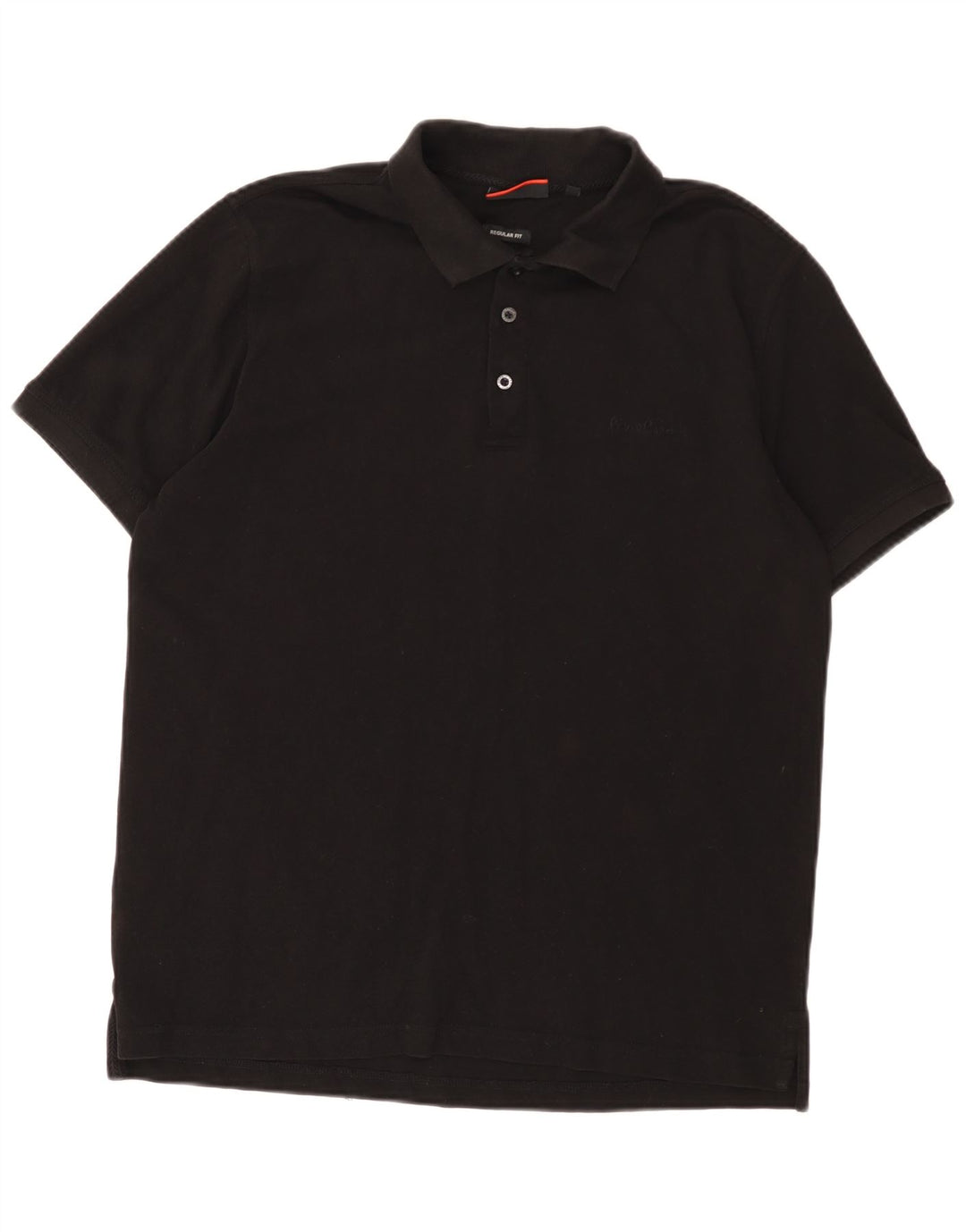 Pierre Cardin Polo de ajuste regular para hombre grande de algodón negro