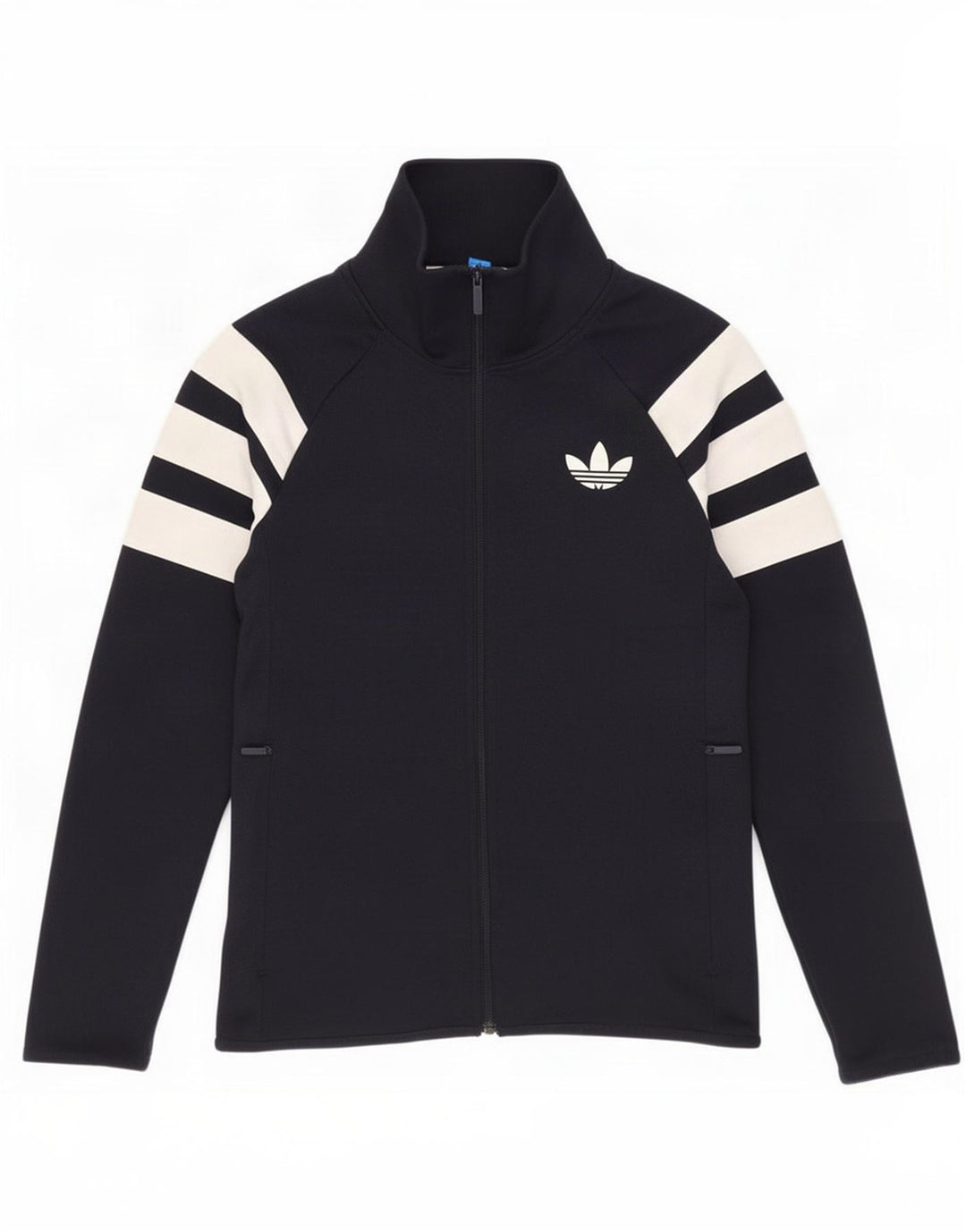Adidas Hombre Chándal Top Chaqueta Pequeña Azul Marino Colorblock Poliéster