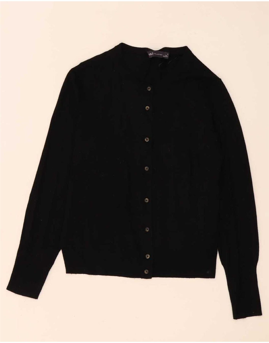 Marks & Spencer Suéter tipo cárdigan para mujer UK 44 Viscosa negra mediana