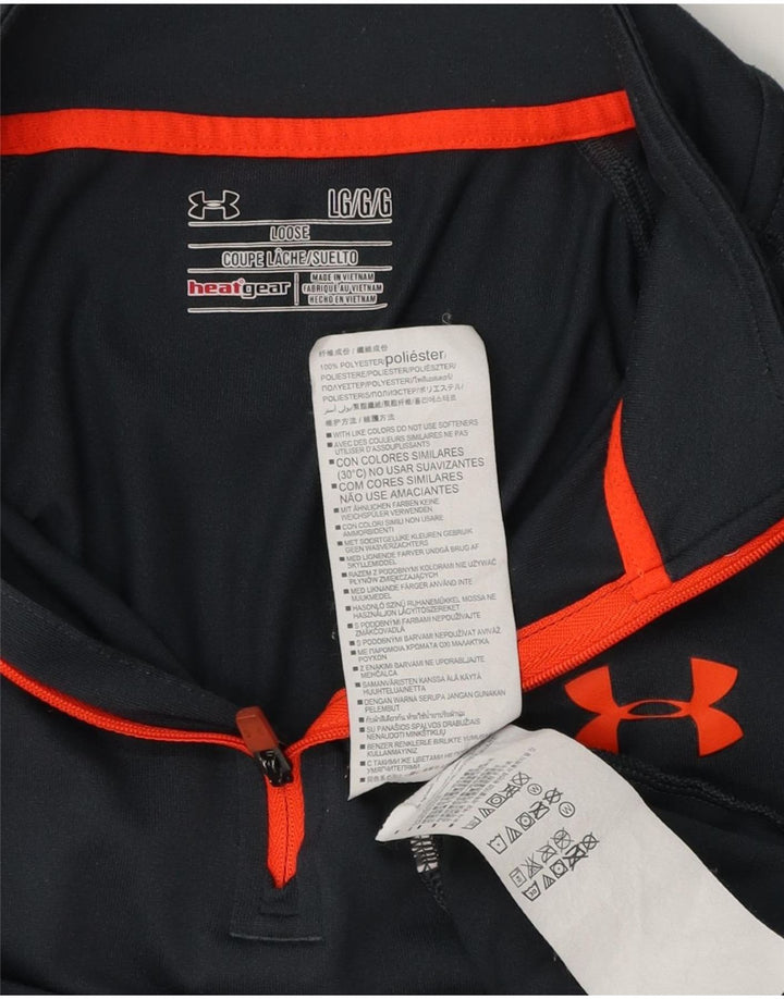 Under Armour Hombre Heat Gear Zip Neck Jersey Chándal Top Grande Gris