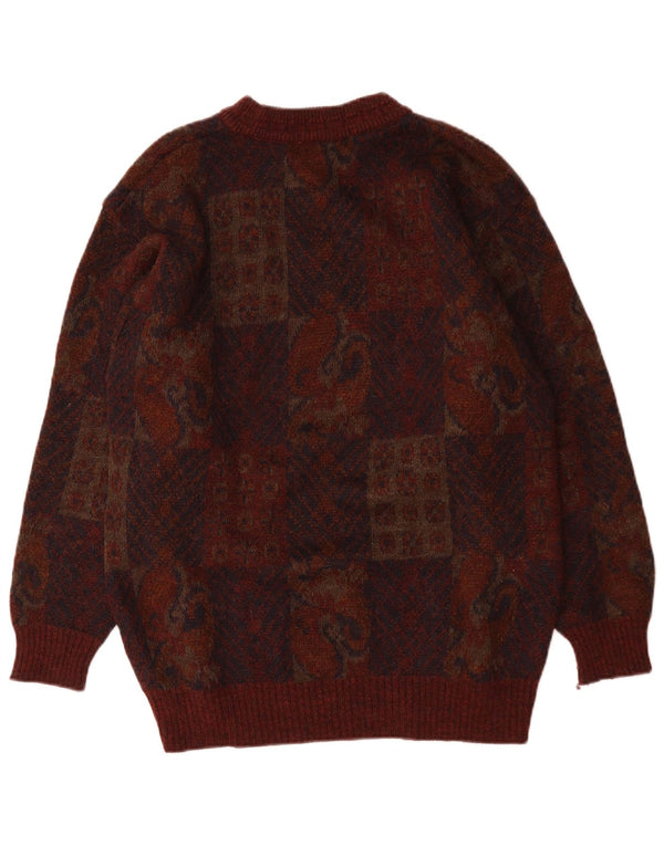 Marks & Spencer Jersey St. Michael con cuello redondo para hombre, color burdeos mediano