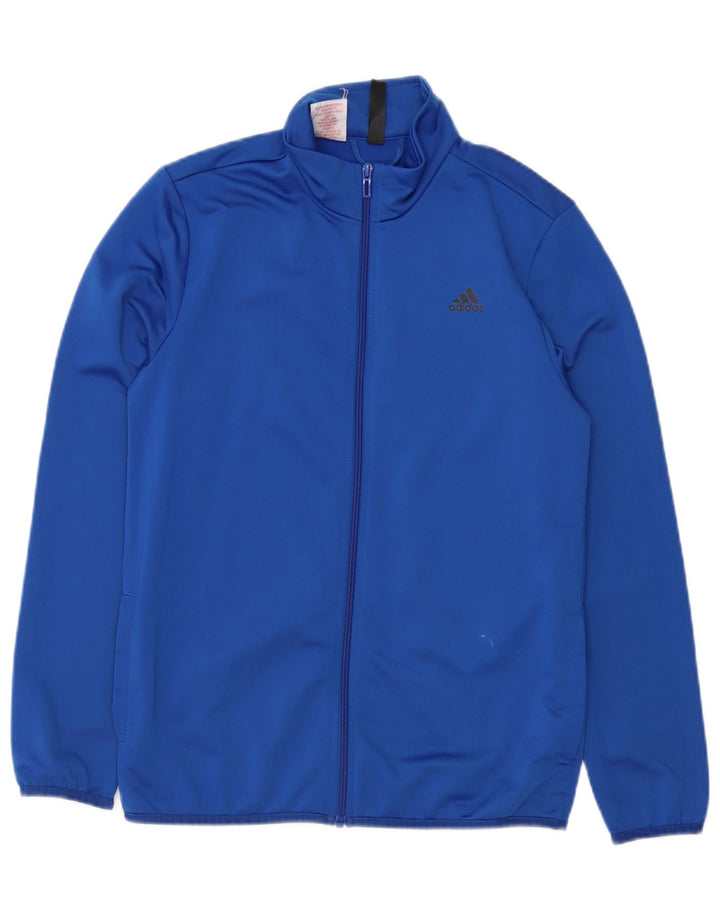 Adidas Boys Graphic Chándal Top Chaqueta 13-14 Años Azul Poliéster