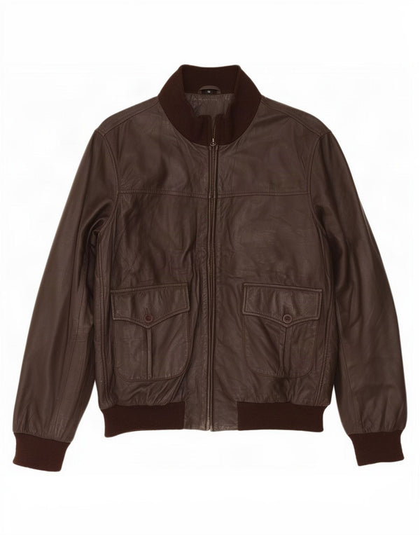 Vintage hombres chaqueta de cuero Reino Unido 40 marrón grande