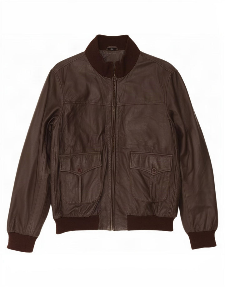 Vintage hombres chaqueta de cuero Reino Unido 40 marrón grande