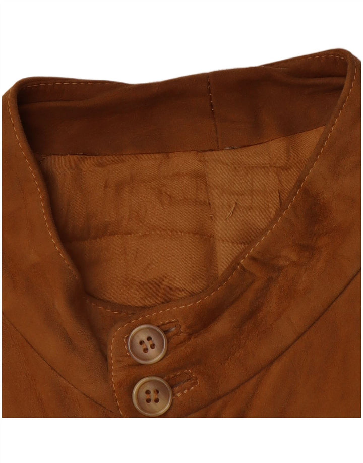 Vintage hombres ante bomber chaqueta Reino Unido 38 marrón medio