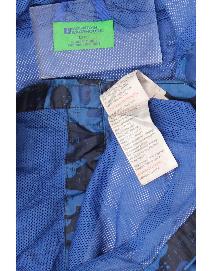 Mountain Warehouse Chubasquero para niño 12-13 años Poliéster de camuflaje azul