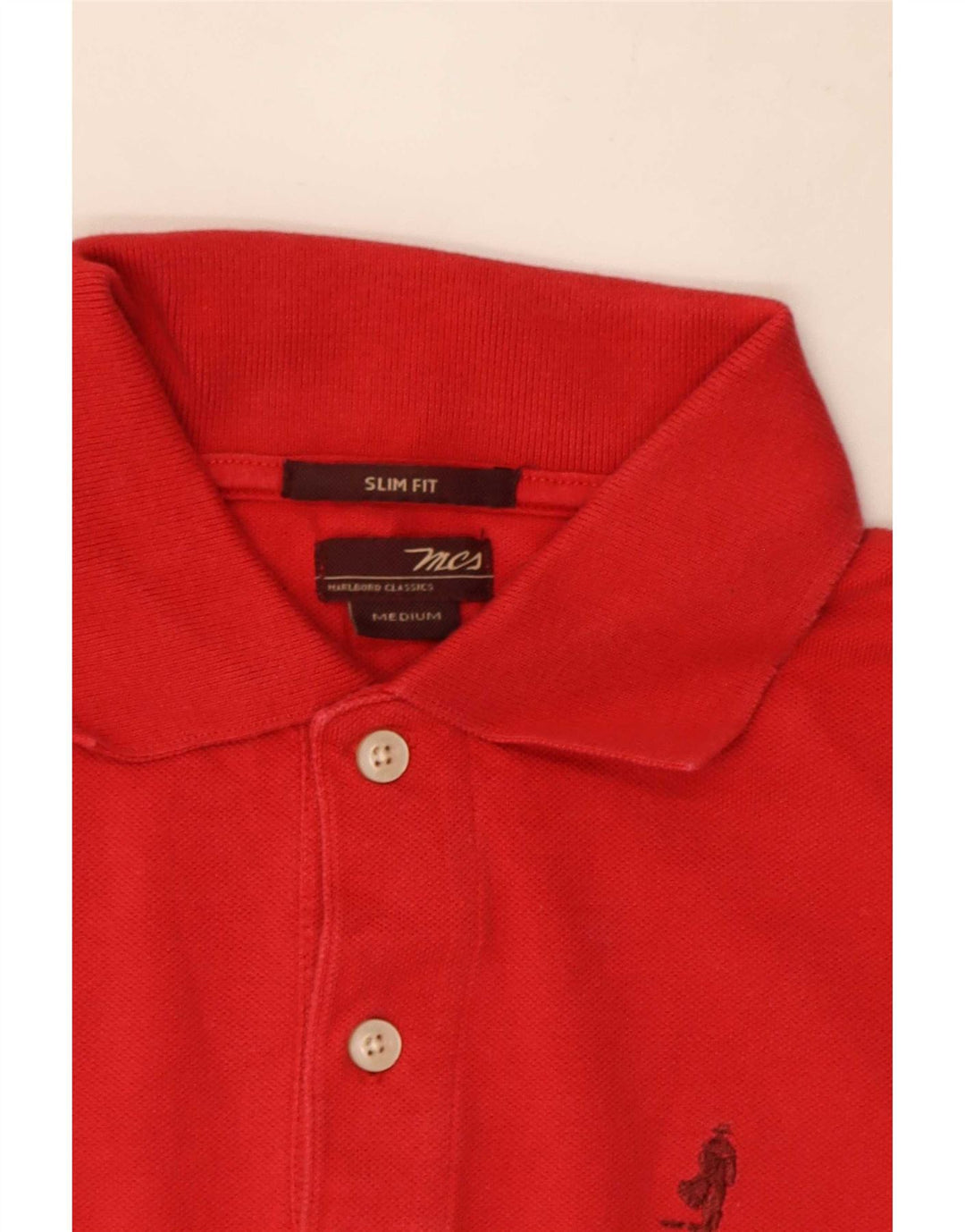Marlboro Classics Polo Slim Fit para Hombre Rojo Medio