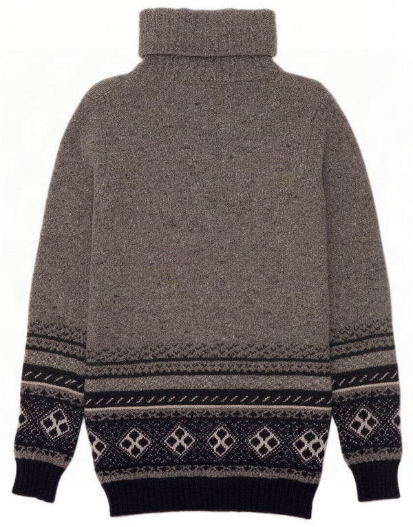 Suéter Benetton con cuello vuelto para mujer UK 46 Gris medio Floral