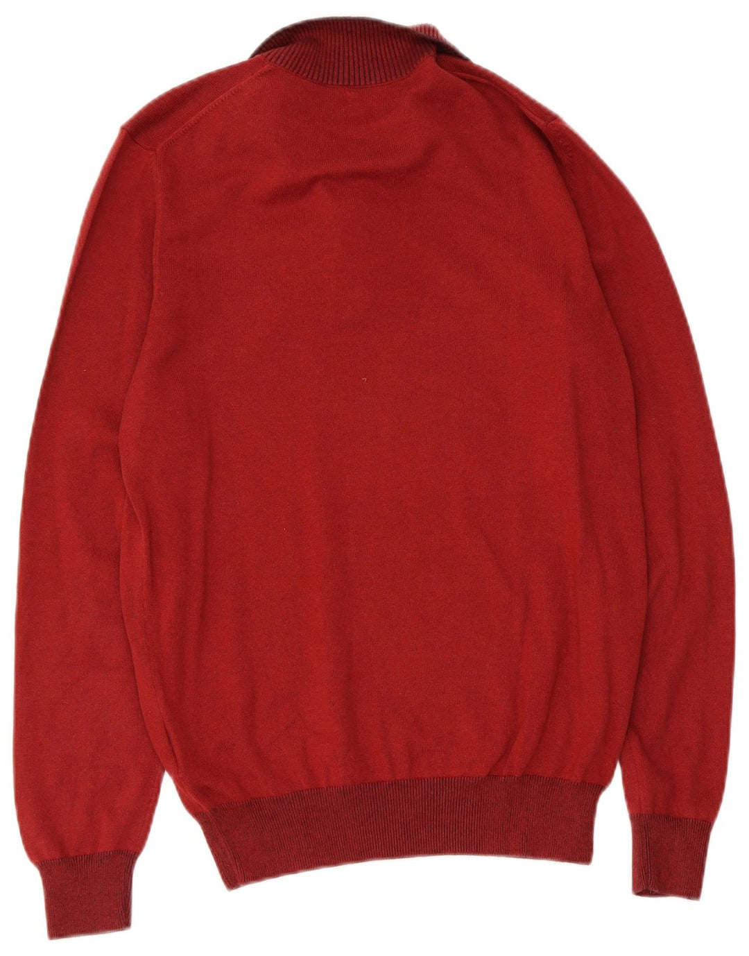 Jersey Massimo Dutti Hombre con Cuello Botonado Algodón Granate Medio