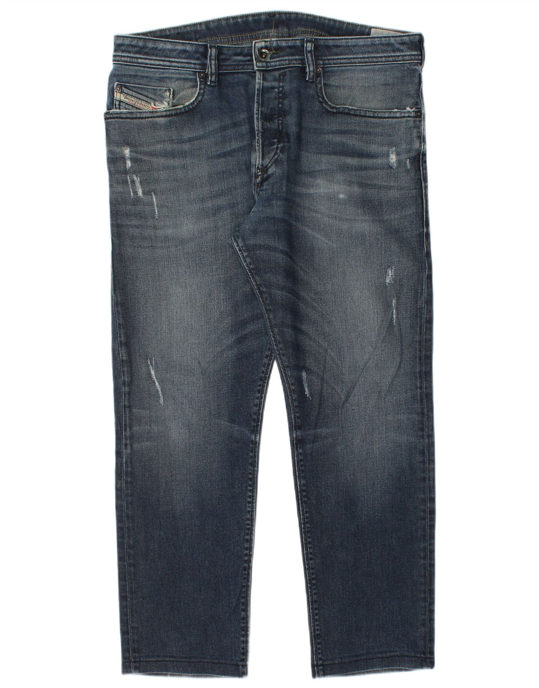Diesel Vaqueros Rectos Desgastados Para Hombre W33 L27 Azul
