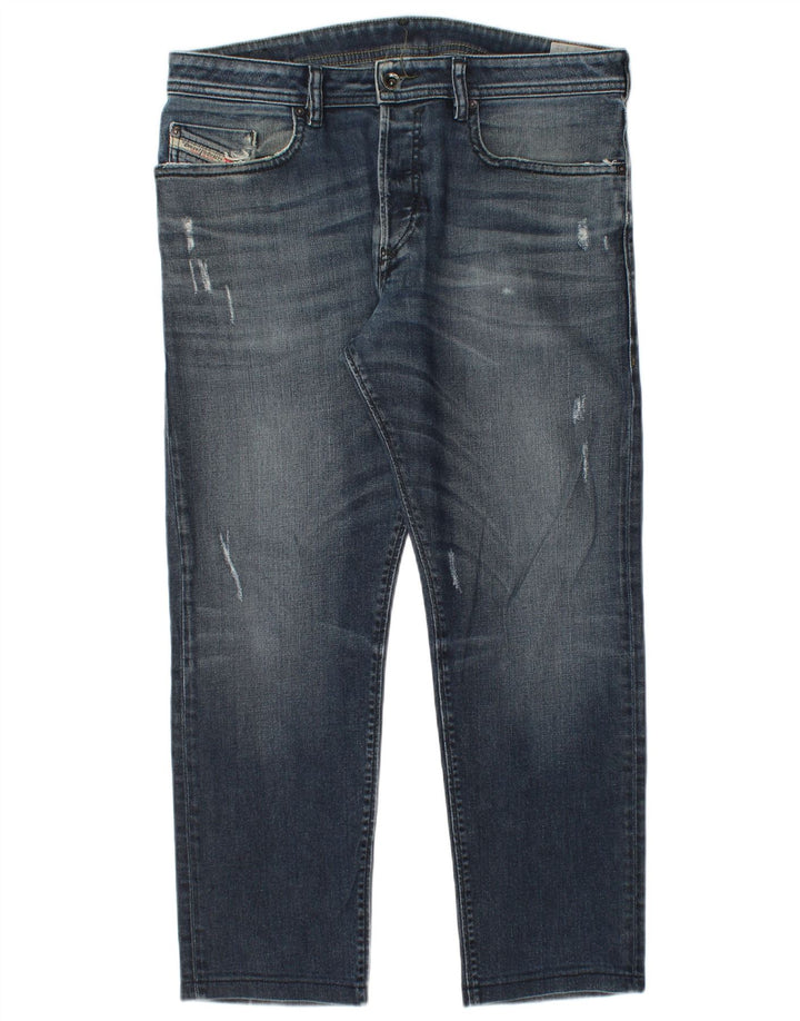 Diesel Vaqueros Rectos Desgastados Para Hombre W33 L27 Azul