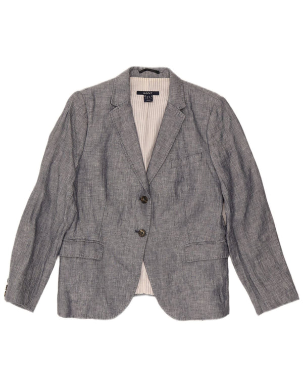 Gant Chaqueta tipo blazer de 2 botones para mujer UK 46 Large Grey Linen