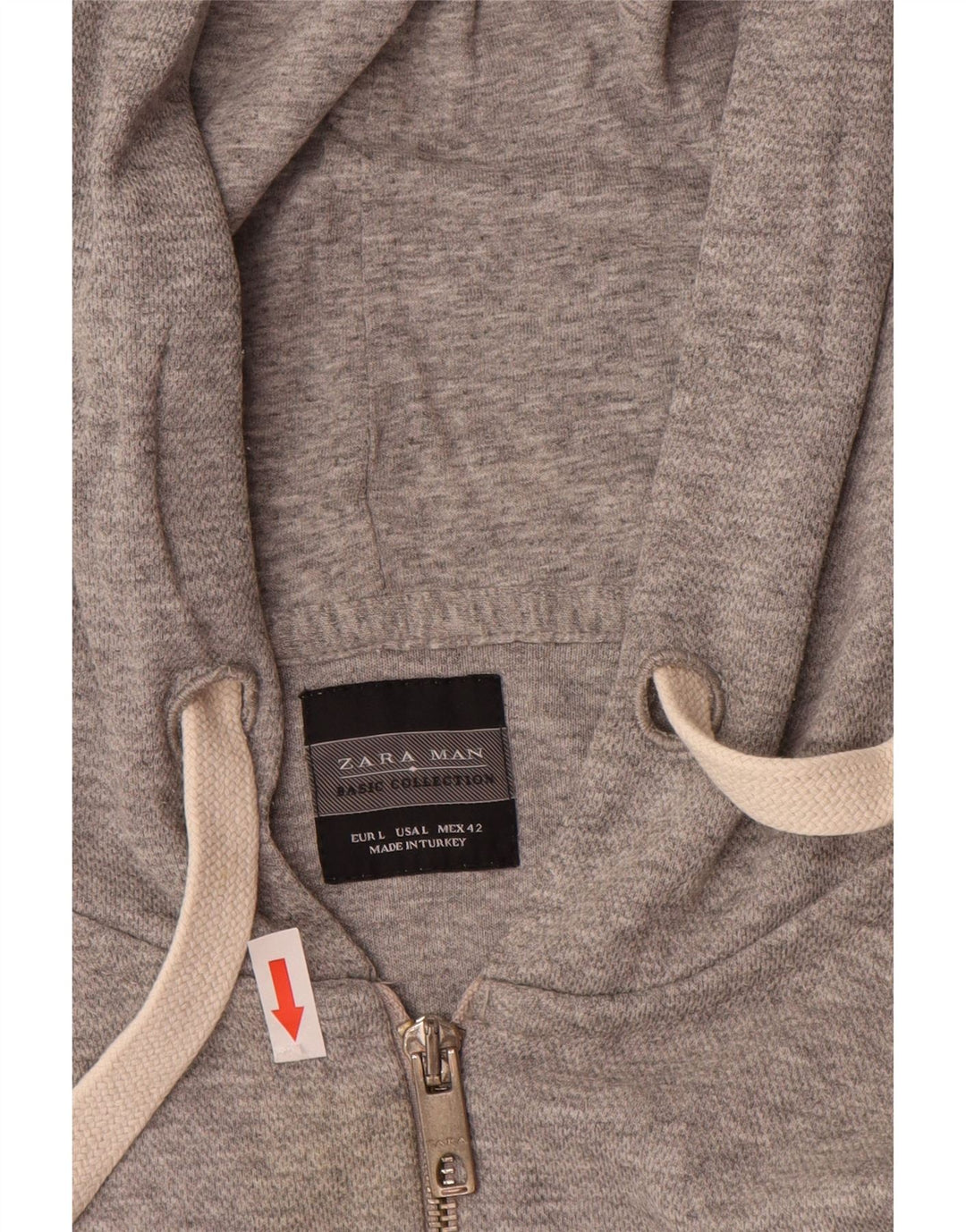 Zara Hombre Sudadera Con Capucha Y Cremallera Grande Gris Moteado