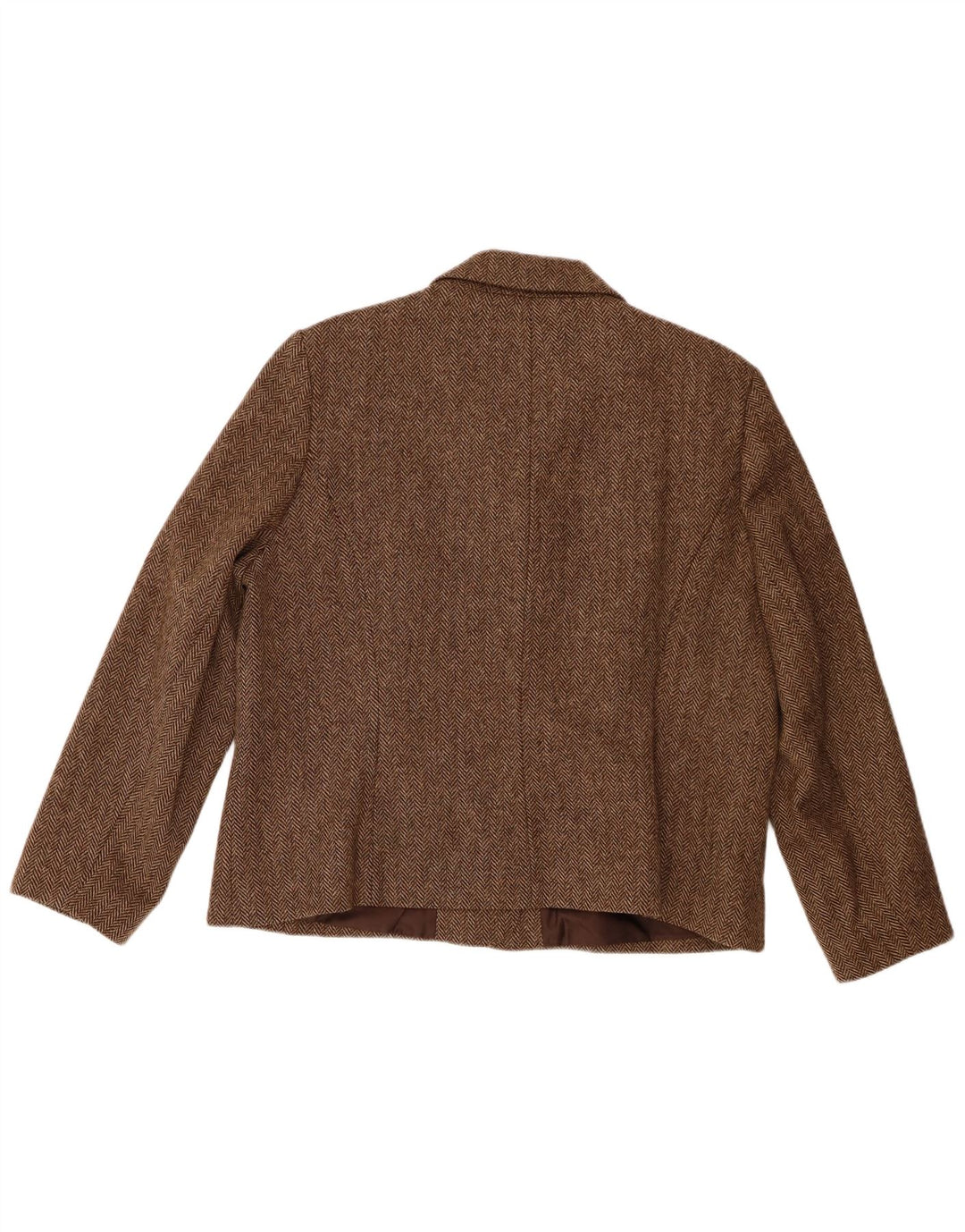 Penny Plain Chaqueta tipo blazer de 4 botones para mujer UK 20 2XL Lana en espiga marrón
