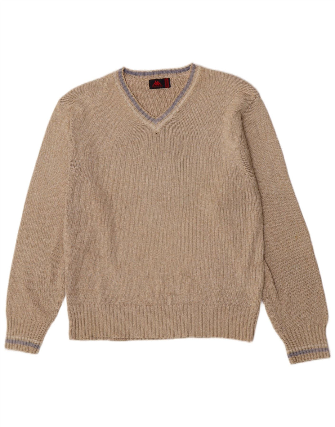 Kappa Hombre Jersey Con Cuello En V Jersey De Algodón Beige Medio