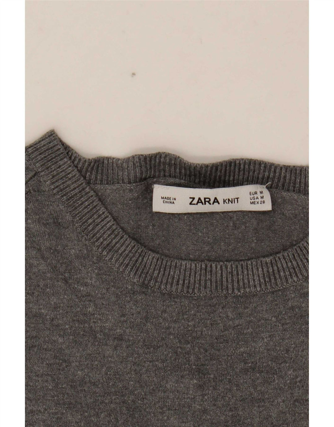 Zara - Jersey con cuello barco para mujer, talla 40, color gris medio moteado