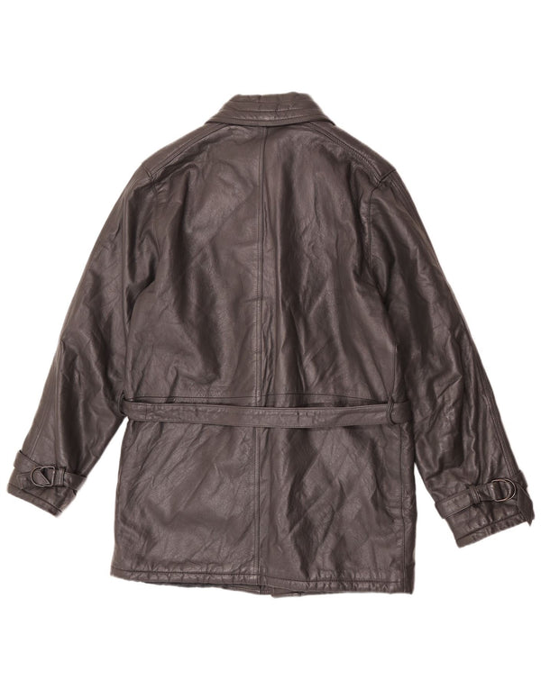 Vintage hombres chaqueta de cuero Reino Unido 36 pequeño gris