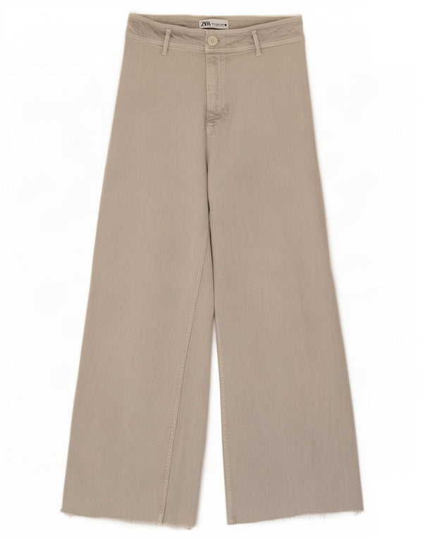 Zara Jeans The Marine De Cintura Alta Y Pierna Ancha para Mujer EU 40 Medium W30 L30 Gris