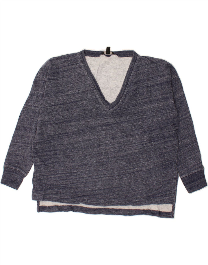 J. CREW Womens Oversized Sweatshirt Jumper UK 10 Small Navy Blue Cotton Vintage J. Crew and Second-Hand J. Crew from Messina Hembry 