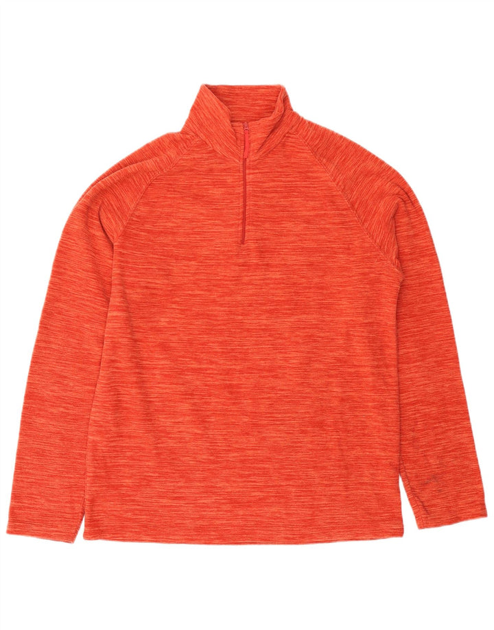 Jersey de forro polar con cremallera y cuello para hombre de Mountain Warehouse con moteados naranjas medianos