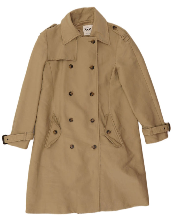 Zara Mujer Gabardina UK 44 Poliéster Beige Medio