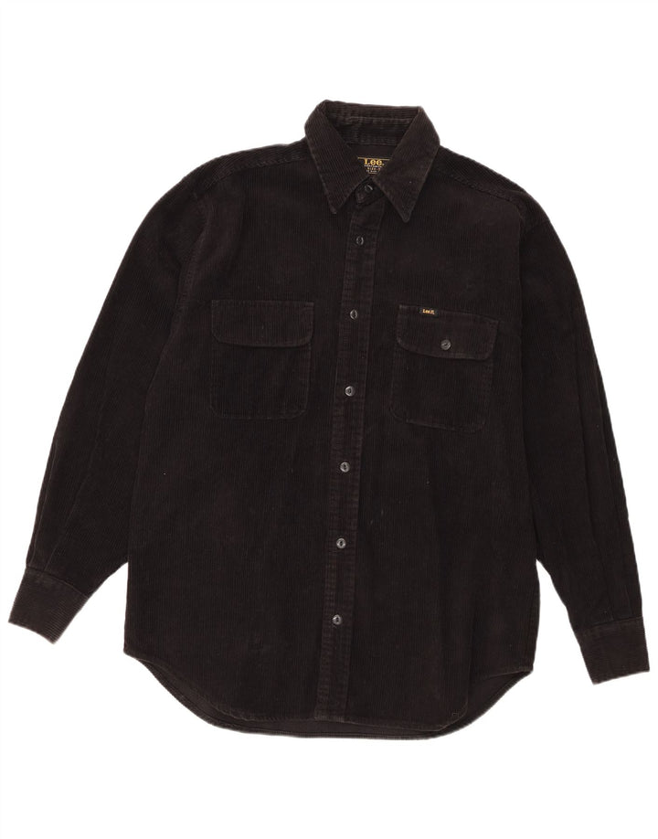 Lee Camisa De Pana Para Hombre Pequeña Algodón Negro