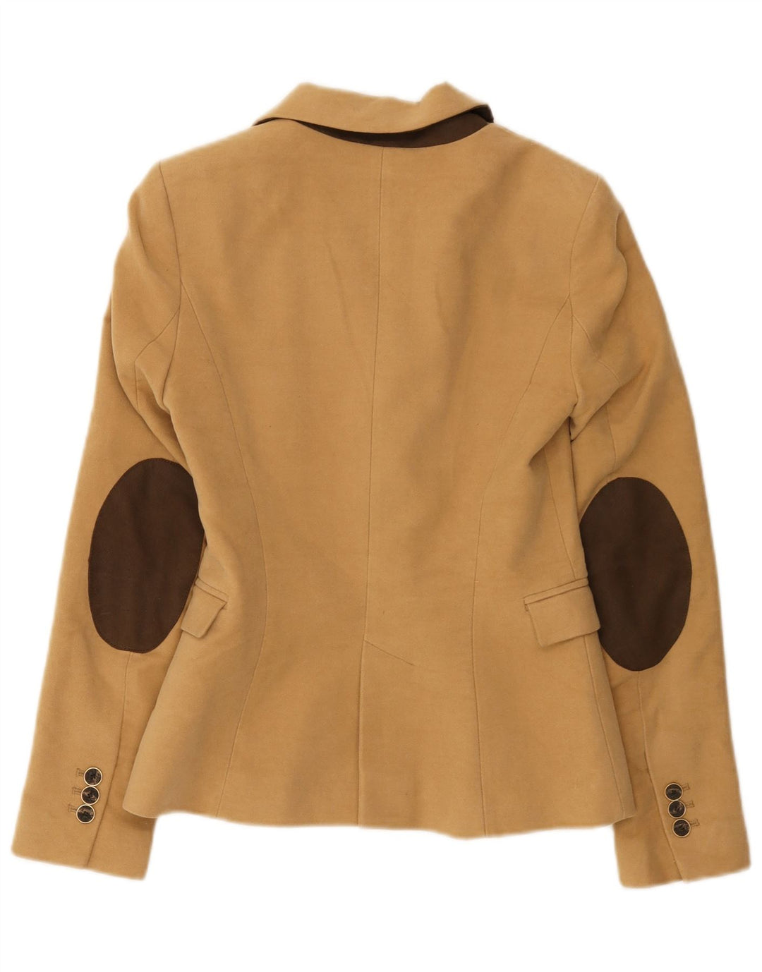 Zara Mujer Chaqueta Blazer De 1 Botón UK 6 XS Algodón Marrón