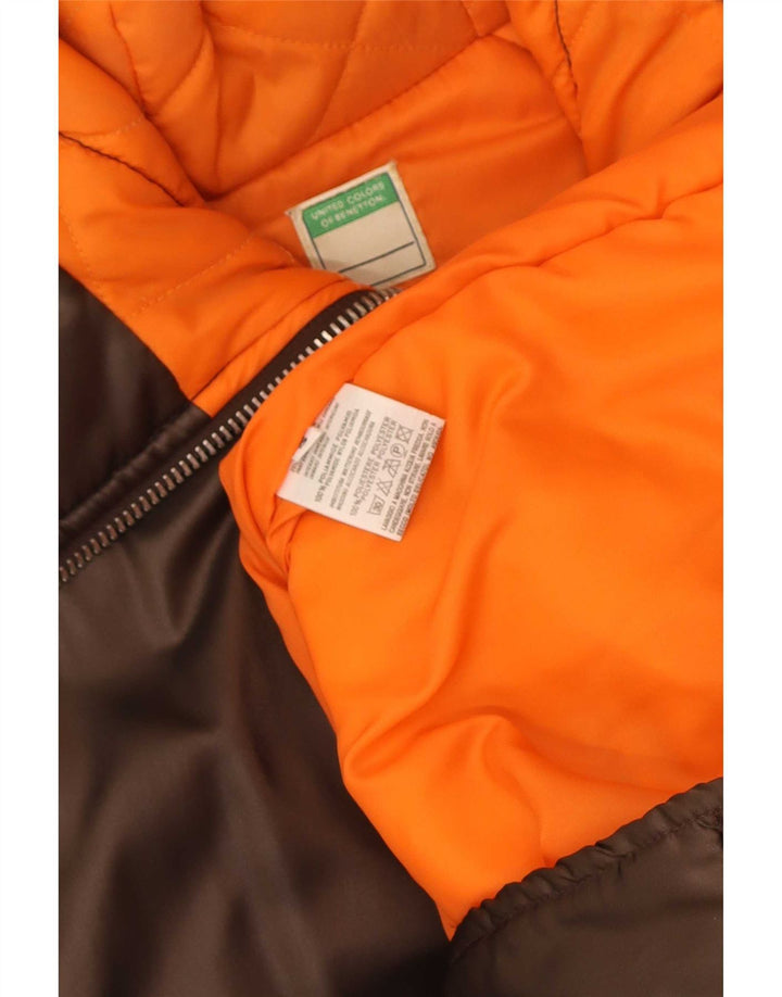 Benetton Parka Extragrande Con Capucha Mujer ES 40 Small Marrón Poliamida