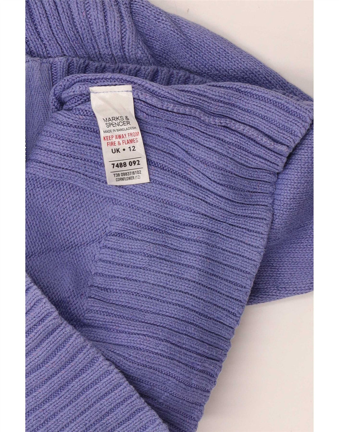 Marks & Spencer Suéter tipo cárdigan para mujer Reino Unido 12 Algodón morado mediano