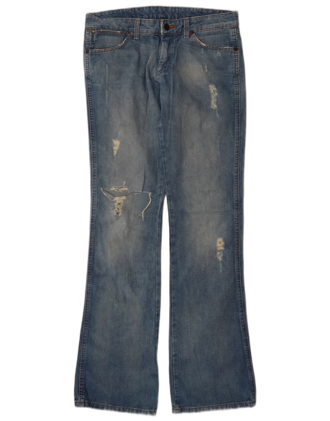Vaqueros Wrangler Megan Desgastados Para Mujer W28 L34 Algodón Azul