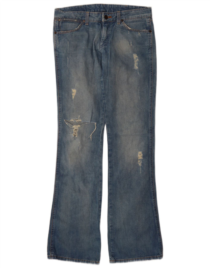 Vaqueros Wrangler Megan Desgastados Para Mujer W28 L34 Algodón Azul