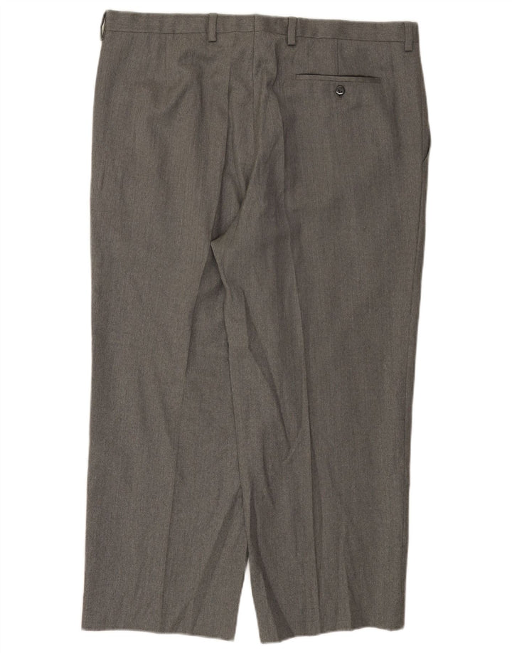 Burberry Pantalón de traje con pinzas para hombre IT 48 Medium W36 L25 Lana virgen gris