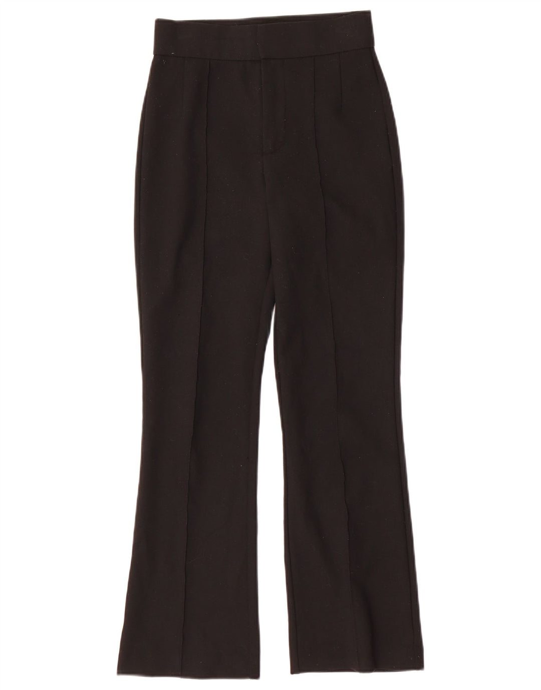 ZARA Mujer Pantalón Traje Bootcut XS W24 L27 Negro Poliéster