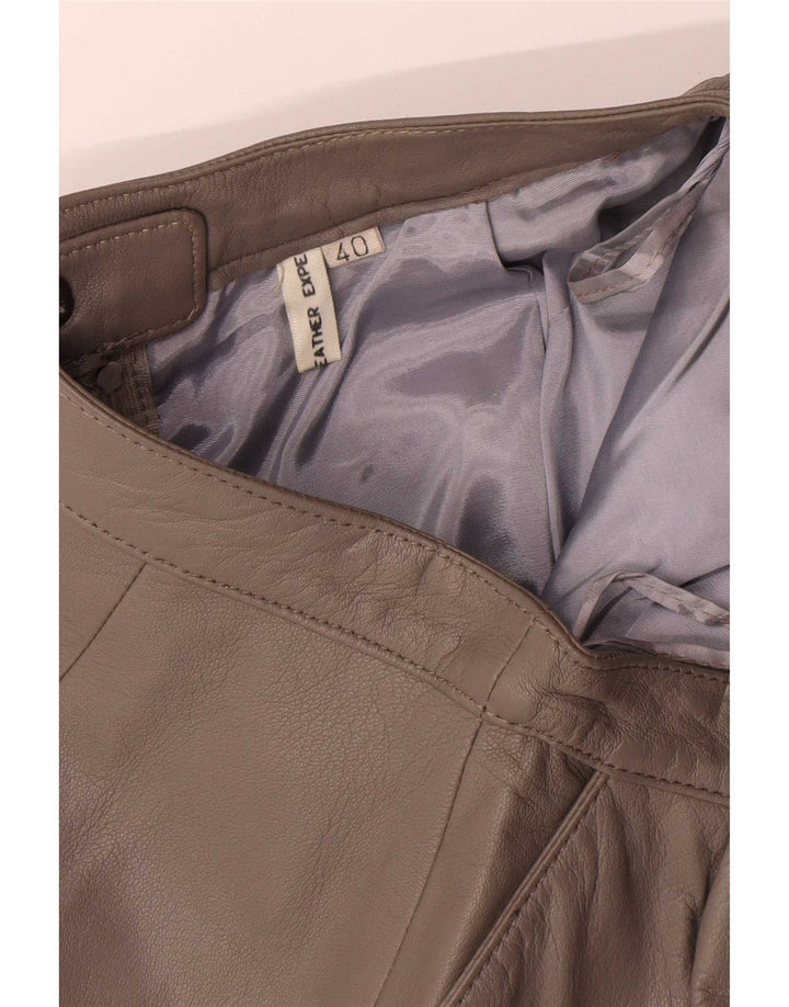 Falda de cuero midi vintage para mujer EU 40 Mediana W28 Marrón
